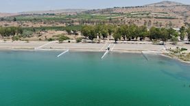 חוף כינרת, צילום: רחפן שי מזרחי, איגוד ערים כינרת
